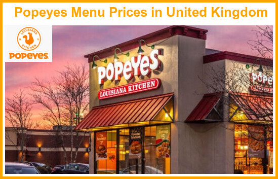 Popeyes Menu Prices in UK