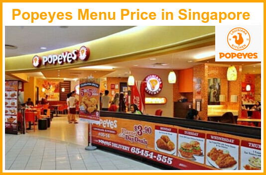 Popeyes Menu Price in Singapore
